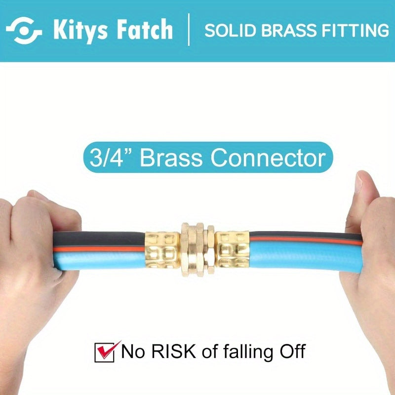 25ft Heavy Duty Flexible Garden Hose with Leak-Proof Solid Brass Fittings & Kink-Resistant Design - All-Weather Outdoor, Expandable, Retractable, Durable & Rubber Construction with Ergonomic Grip - Ideal for Yard, Car Wash, Lawn Care, Pet Washing - US/EU