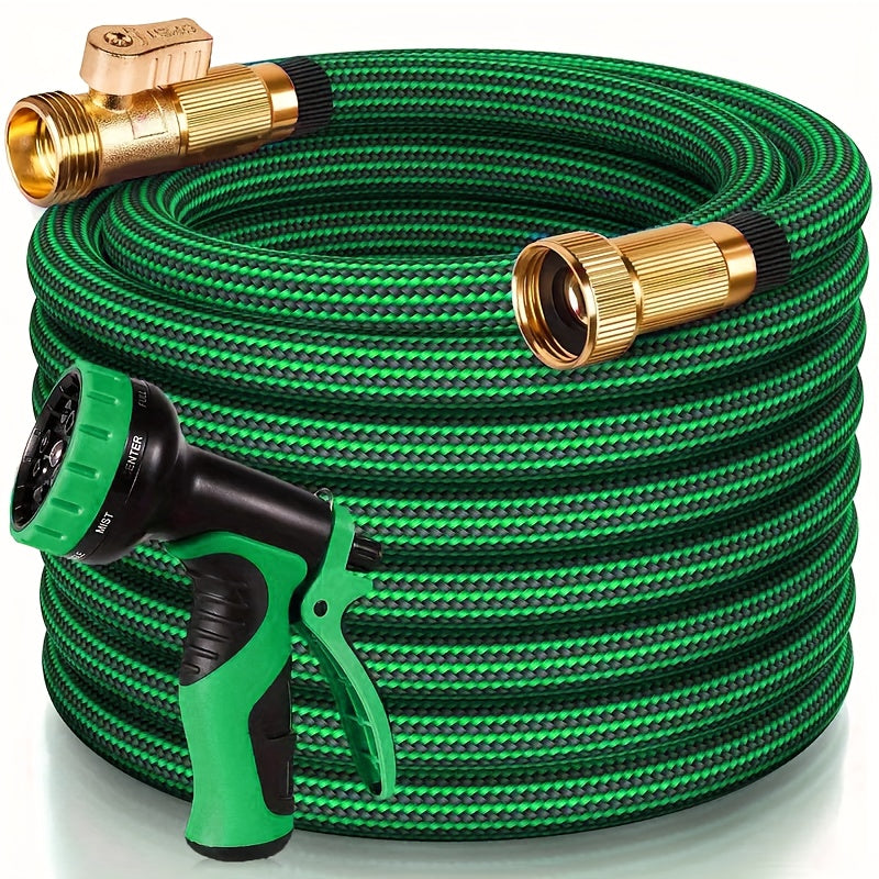 50 Foot Garden Hose with 10 Functional Nozzles, Equipped with Hooks And Storage Bags, Flexible And Durable, Lightweight And Non Knotting, Puncture Resistant Hose, Suitable for 50 Foot Rubber Water Hose In Yards, Lawns, Outdoors, And Camping Vehicles