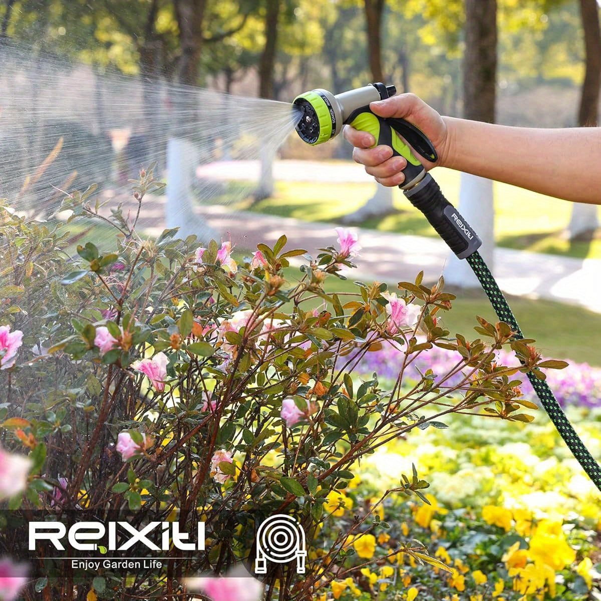 Garden Hose, Flexible Water Hose, Ultra Lightweight Non- Expanding hose with 10 Function Sprayer, Leak proof, Pressure Resistant for Yard, Outdoor ( Green, 25ft), Extendable Garden Hose, Water Garden Hose with Nozzle, Retractable Hose for Garden, Garden