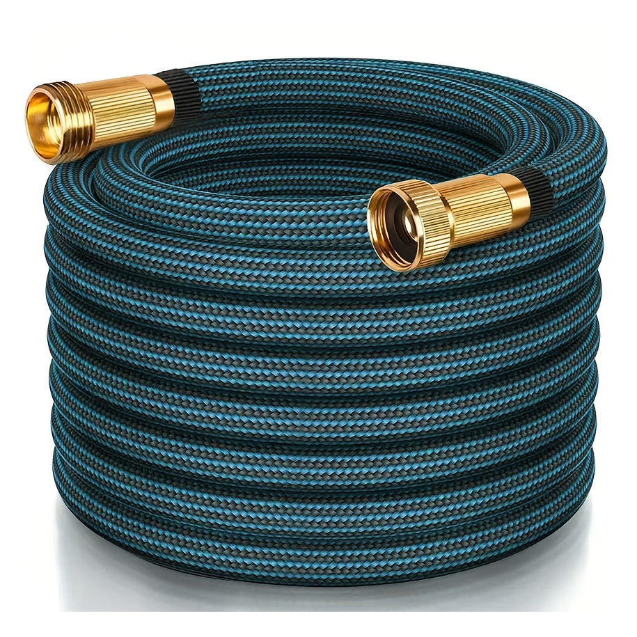 Heavy-Duty Non Expandable Garden Hose - Leakproof, with 3/4" Solid Brass Connectors, US Standard Threads, for Lawn, Farm, Construction, Car Washing - (25/50/75/100/150ft) - Durable Rubber Construction, Outdoor Cleaning, Sturdy Connectors, Reinforced