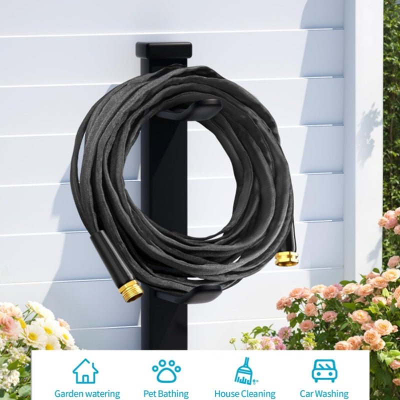 PMMJ 100foot Heavy Duty Garden Hose, Non-Extended, with High Pressure Sprinkler Fittings, Leak Proof Design, Durable Rubber Material, US Standard Thread- Ideal for Gardening, Cleaning, Forestry 100foot Kit