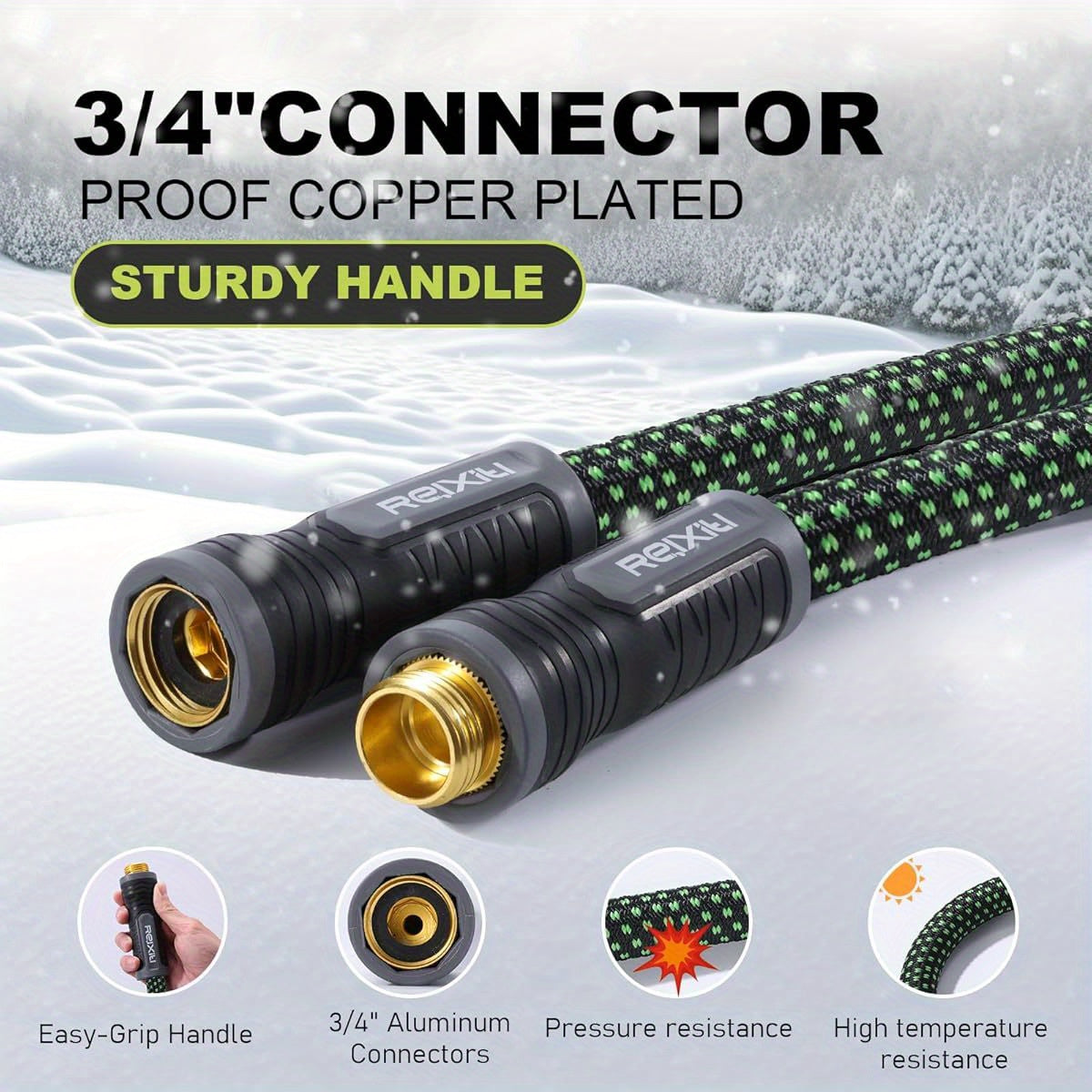 Garden Hose, Flexible Water Hose, Ultra Lightweight Non- Expanding hose with 10 Function Sprayer, Leak proof, Pressure Resistant for Yard, Outdoor ( Green, 25ft), Extendable Garden Hose, Water Garden Hose with Nozzle, Retractable Hose for Garden, Garden