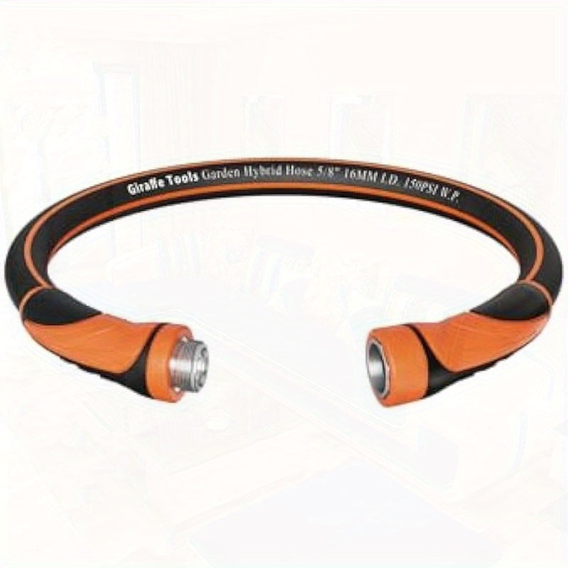 3ft x 5 8" Short Flexible Hybrid Water Hose - Heavy Duty Lightweight, 600 PSI Burst Strength, Leak-Proof Nickel Fittings & Swivel Handle, All-Weather Rubber-Polyester for Outdoor Yard, Garden, Lawn Care (Male to Female Connectors), Quick Connect Hose