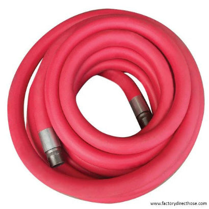 Industrial Choice 2" x 25' Red Rubber Hose Assembly - Air, Water, Light Chemical