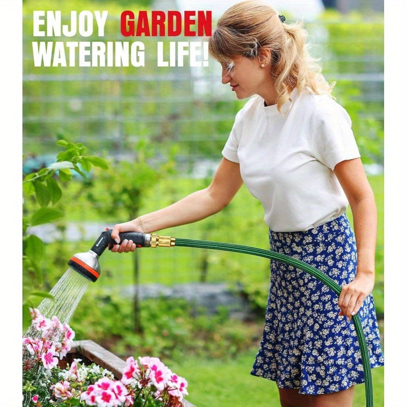 Heavy Duty Non-Expandable Garden Hose - 25ft Lightweight Flexible Hose with Kink-Resistant Design, Leakproof Male/Female Connectors, All-Season Outdoor Use for Lawn, Garden, Car Washing - Compatible with American/European Faucets, Lawn Care, Durable