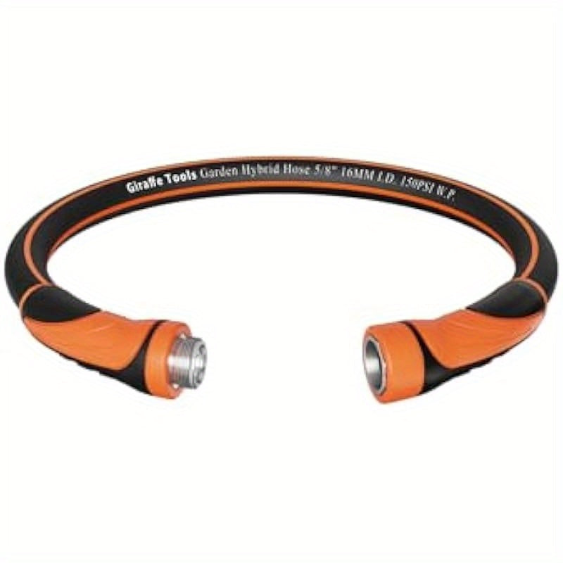3ft x 5 8" Short Flexible Hybrid Water Hose - Heavy Duty Lightweight, 600 PSI Burst Strength, Leak-Proof Nickel Fittings & Swivel Handle, All-Weather Rubber-Polyester for Outdoor Yard, Garden, Lawn Care (Male to Female Connectors), Quick Connect Hose