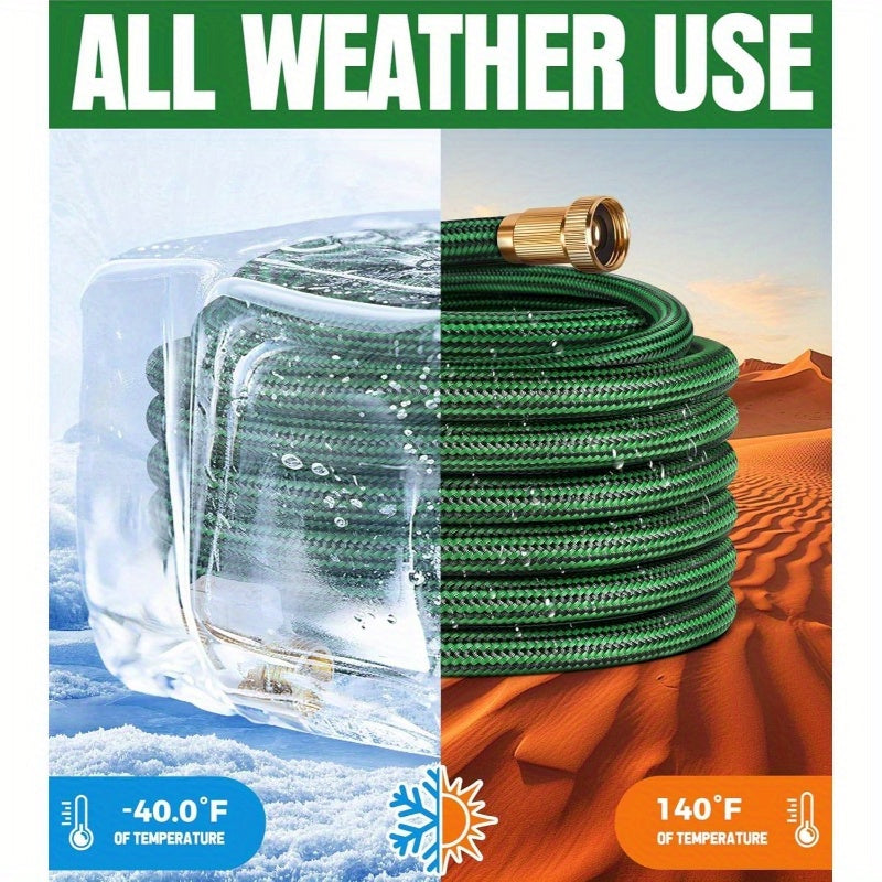 Heavy Duty Non-Expandable Garden Hose - 25ft Lightweight Flexible Hose with Kink-Resistant Design, Leakproof Male/Female Connectors, All-Season Outdoor Use for Lawn, Garden, Car Washing - Compatible with American/European Faucets, Lawn Care, Durable