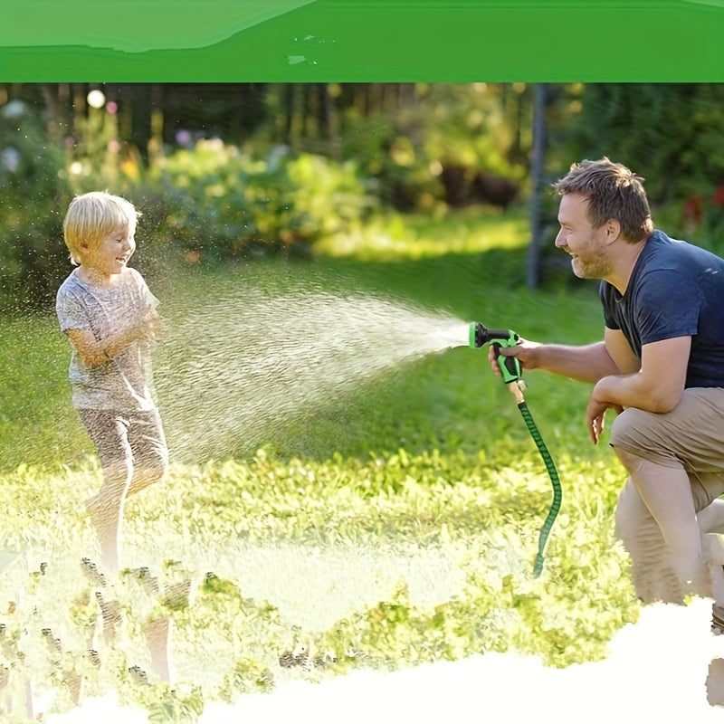 Heavy-Duty 100ft Garden Hose with 10-Spray Patterns & Thumb Control - Lead-Free Ultra-Lightweight Design, No-Kink Flexible Rubber Construction, Solid Copper & Anodized Aluminum Connectors - All-Purpose for Lawn, Car Wash, Farm, Pets - Compatible with