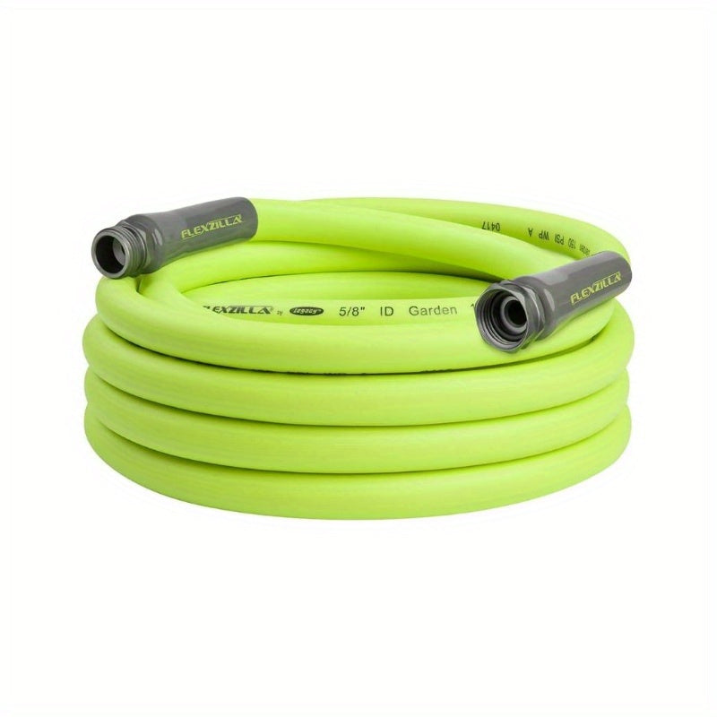 1 Pack Heavy Duty 58-Inch 25-Foot Garden Hose Kit with 6-Pattern Adjustable Nozzle - Lightweight, Drinking Safe, Leak-Proof US/EU Connectors, Durable Vinyl Construction for Lawn Care, Car Washing & Outdoor Cleaning - All-in-One 3pcs Nozzle Set (Flexible,